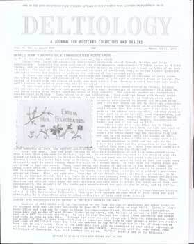 Item #75-7812 Deltiology, A Journal for Postcard Collectors and Dealers: World War 1 Woven Silk...