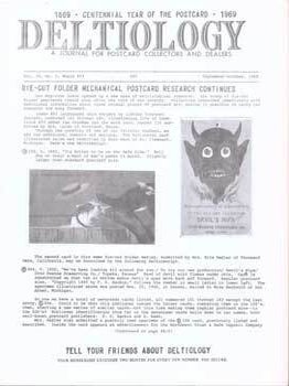 Item #75-7817 Deltiology, A Journal for Postcard Collectors and Dealers: Die-Cut Folder...