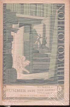 Item #75-8531 The Colophon, New Series : a Quarterly for Bookmen. Volume 1, Number 1, Summer...