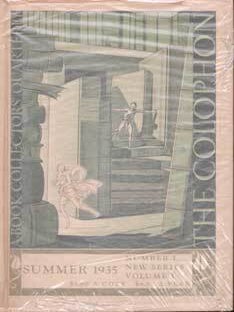 Item #75-8533 The Colophon, New Series : a Quarterly for Bookmen. Volume 1, Number 1, Summer...
