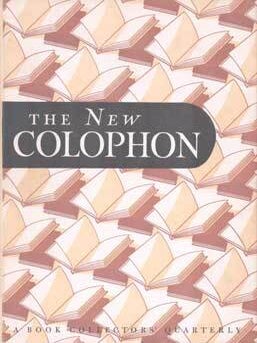 Item #75-8742 The New Colophon: A Book Collector's Quarterly. Volume 1, Part 1, January 1948....