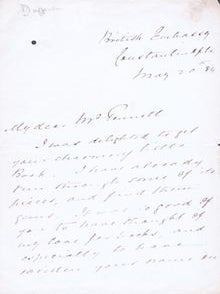 Item #75-9700 Letter from Frederick Hamilton-Temple-Blackwood, 1st Marquis of Dufferin and Aba....