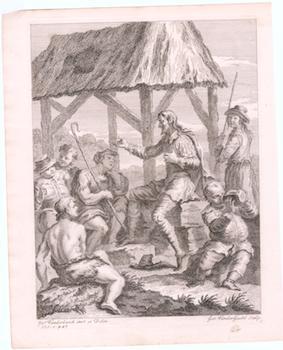 Item #76-0463 Don Quixote: Preaching to the Shepherds. Jan Vanderbank, After, Gerard Vandergucht...