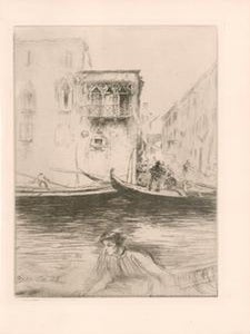Item #76-0529 Rio Ca Foscari, Venise. Edgar Chahine, French