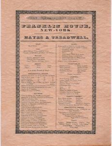 Item #76-0815 [Menu]. New Year&rsquo;s Day, 1848. Franklin House, New York. Hayes & Treadwell. American Publisher.