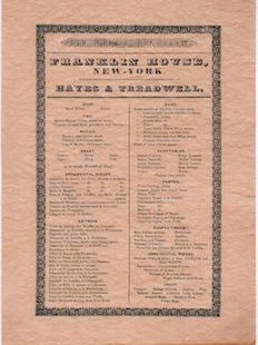 Item #76-0815 [Menu]. New Year&rsquo;s Day, 1848. Franklin House, New York. Hayes & Treadwell....