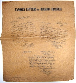 Item #76-0824 Famous Letters of Benjamin Franklin. Franklin’s famous letter to Strahan....