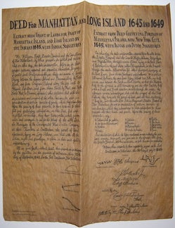 Item #76-0825 Deed for Manhattan and Long Island 1645 and 1649. American Publisher.