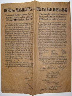 Item #76-0825 Deed for Manhattan and Long Island 1645 and 1649. American Publisher