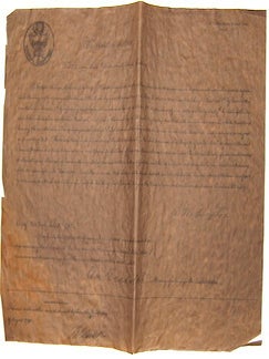 Item #76-0827 First United States Patent Grant, July 31, 1790. American Publisher