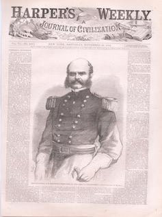 Item #76-0976 Portrait of Major-General A.E. Burnside, Commander of the Army of the Potomac....
