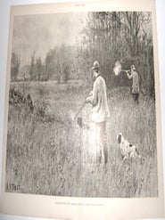 Item #76-1159 Quail-Shooting- Four Barrels and Four Birds. Harper’s Weekly, January 28, 1893....