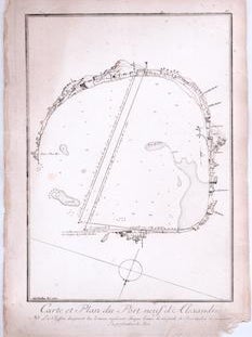 Item #76-1275 Carte et Plan du Port neuf d’Alexandre, Plate II, from ‘Voyage d’Egypte et de...