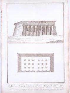 Item #76-1280 Ancien Temple, au milieu de la ville d’Essenay, Plate CXV, from ‘Voyage...