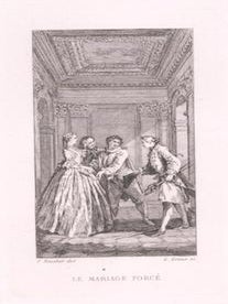 Item #76-1470 Le Mariage Force, Comedie, by Jean Baptiste Moliere. (1694). Francois Boucher, G....