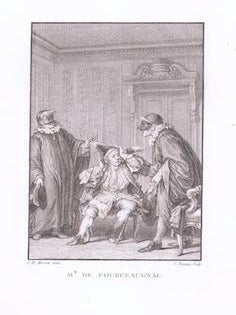 Item #76-1511 Monsieur de Pourceaugnac, Comedie, by Jean Baptiste Moliere. (1669). Jean-Michel...