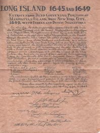 Item #77-0599 Deed for Manhattan and Extract from Grant of Lands for Part of the Manhattan Island...
