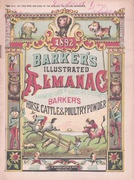 Item #77-0699 Barker's Illustrated Almanac, 1892. Moore Barker, Philadelphia Mein