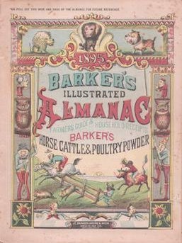Item #77-0700 Barker's Illustrated Almanac, 1895. Moore Barker, Philadelphia Mein