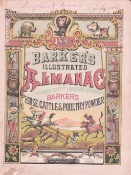 Item #77-0701 Barker's Illustrated Almanac, 1890. Moore Barker, Philadelphia Mein