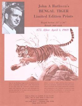 Item #77-0786 John A. Ruthven's Bengal Tiger Limited Edition Prints. John Ruthven De Sales Limited Inc.
