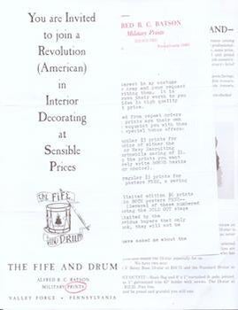 Item #77-0788 You are invited to join a revolution (American) in Interior Decorating at Reasonable Prices. The Fife, Drum Alfred C. Batson Military Prints.