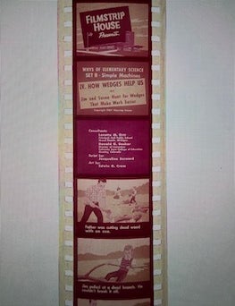 Item #77-2108 Whys of Elementary Science, SET II - Simple Machines. IC: How Wedges Help Us. Filmstrip House.
